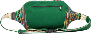 Freakmandu Hemp Fanny Pack – White Boho Waist Bag for Travel & Hiking