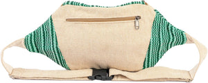 Freakmandu White Hemp Fanny Pack – Boho Hip Bag for Travel & Hiking