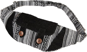 Freakmandu Large Hemp Fanny Pack – Eco-Friendly Boho Hip Waist Bag in White