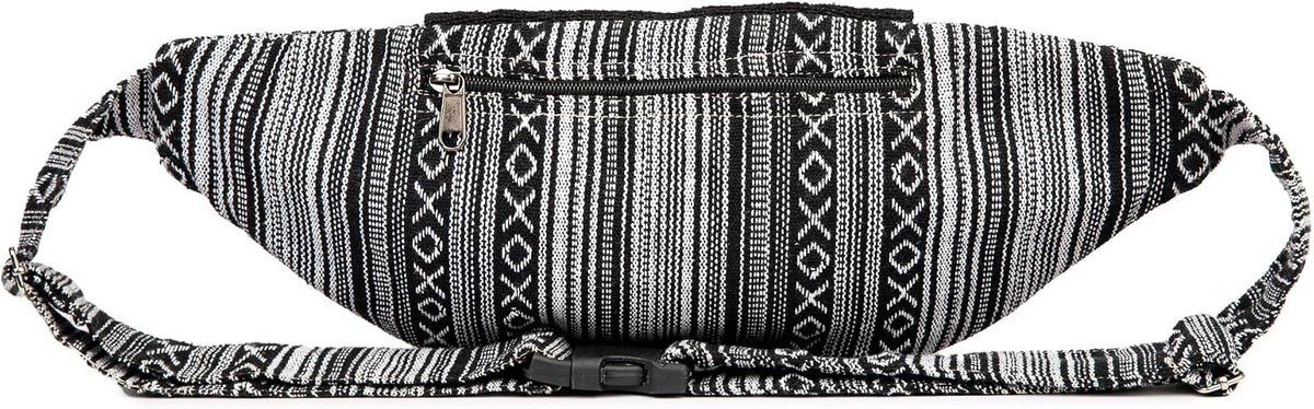 Freakmandu Large Hemp Fanny Pack – Eco-Friendly Boho Hip Waist Bag in White