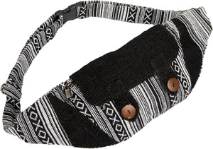 Freakmandu Large Hemp Fanny Pack – Eco-Friendly Boho Hip Waist Bag in White