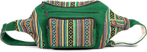 Freakmandu Hemp Fanny Pack – White Boho Waist Bag for Travel & Hiking