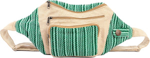 Freakmandu White Hemp Fanny Pack – Boho Hip Bag for Travel & Hiking