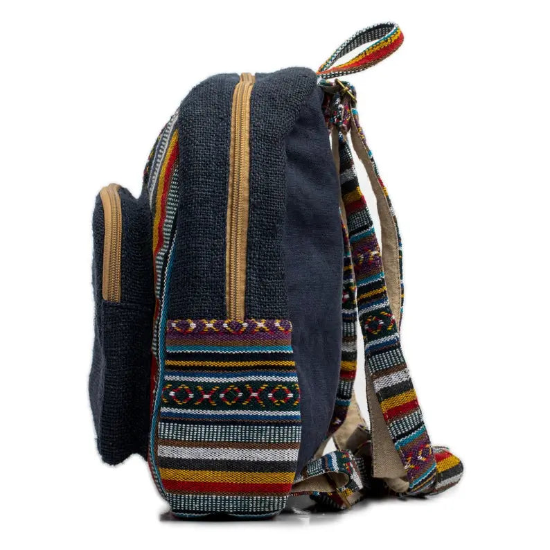bohemian mini backpack Mini Hemp Backpack Bag