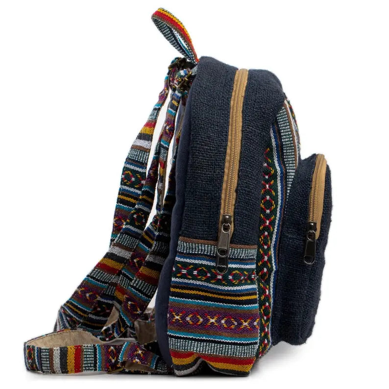boho mini backpack Mini Hemp Backpack Bag